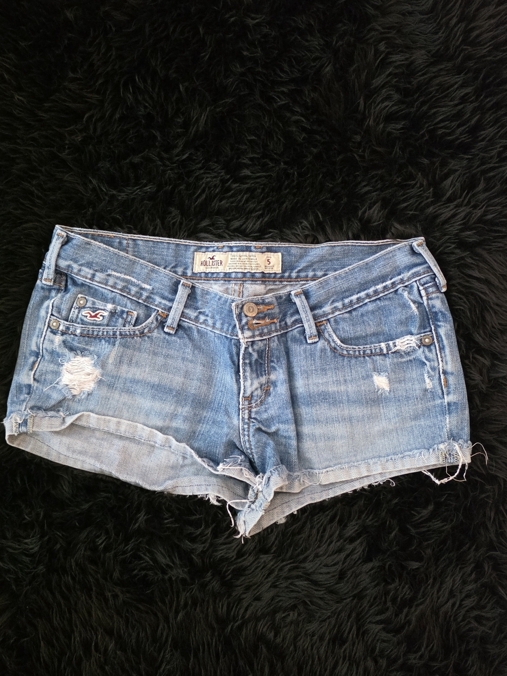 Hollister Women’s Light Blue Distressed Denim Shorts